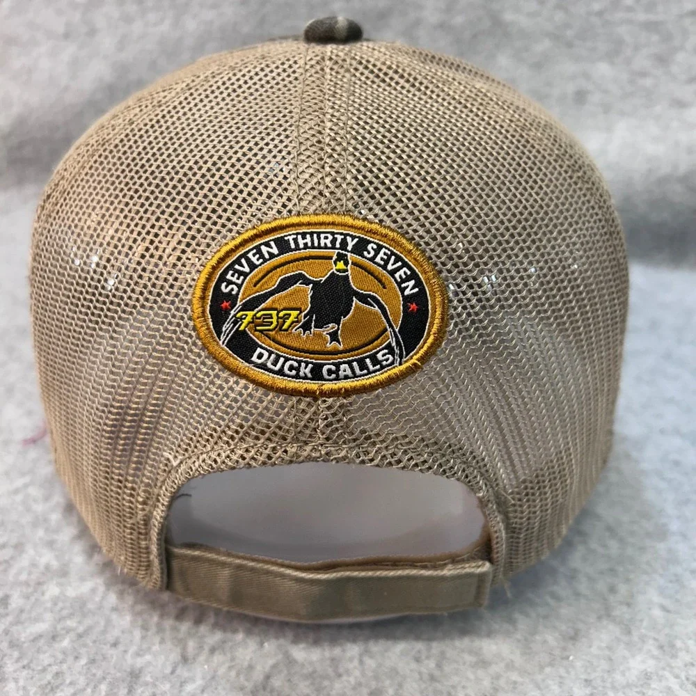 737 Duck Calls Mens Camo 737 Duck Calls Trucker Hat Mossy Oak Bottomland OSFM